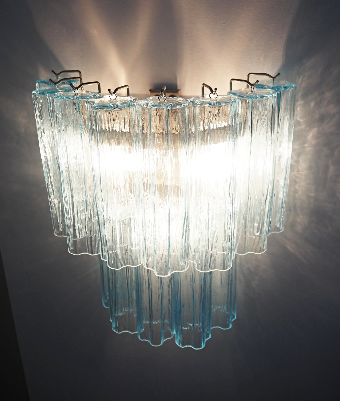 Blue Murano Glass Tube Wall Sconces - Nuvé