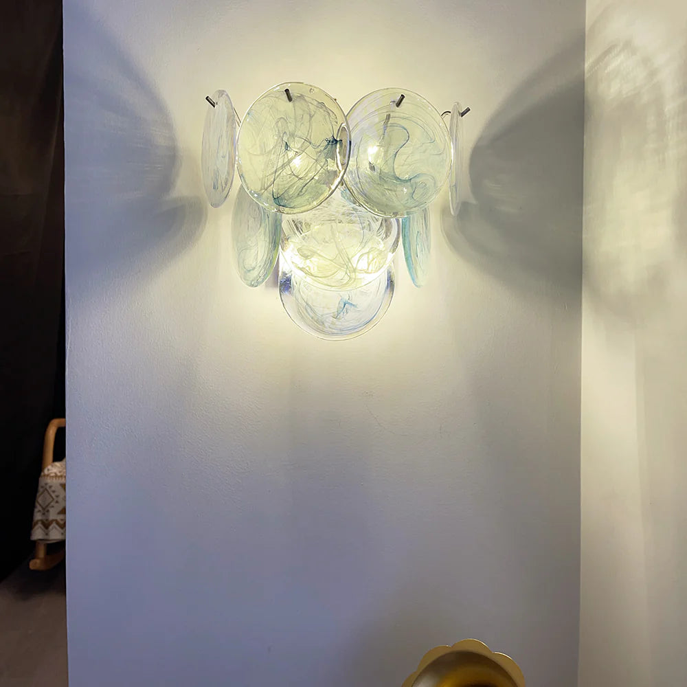 Blue Vintage Murano Glass Wall Lamp - Nuvé