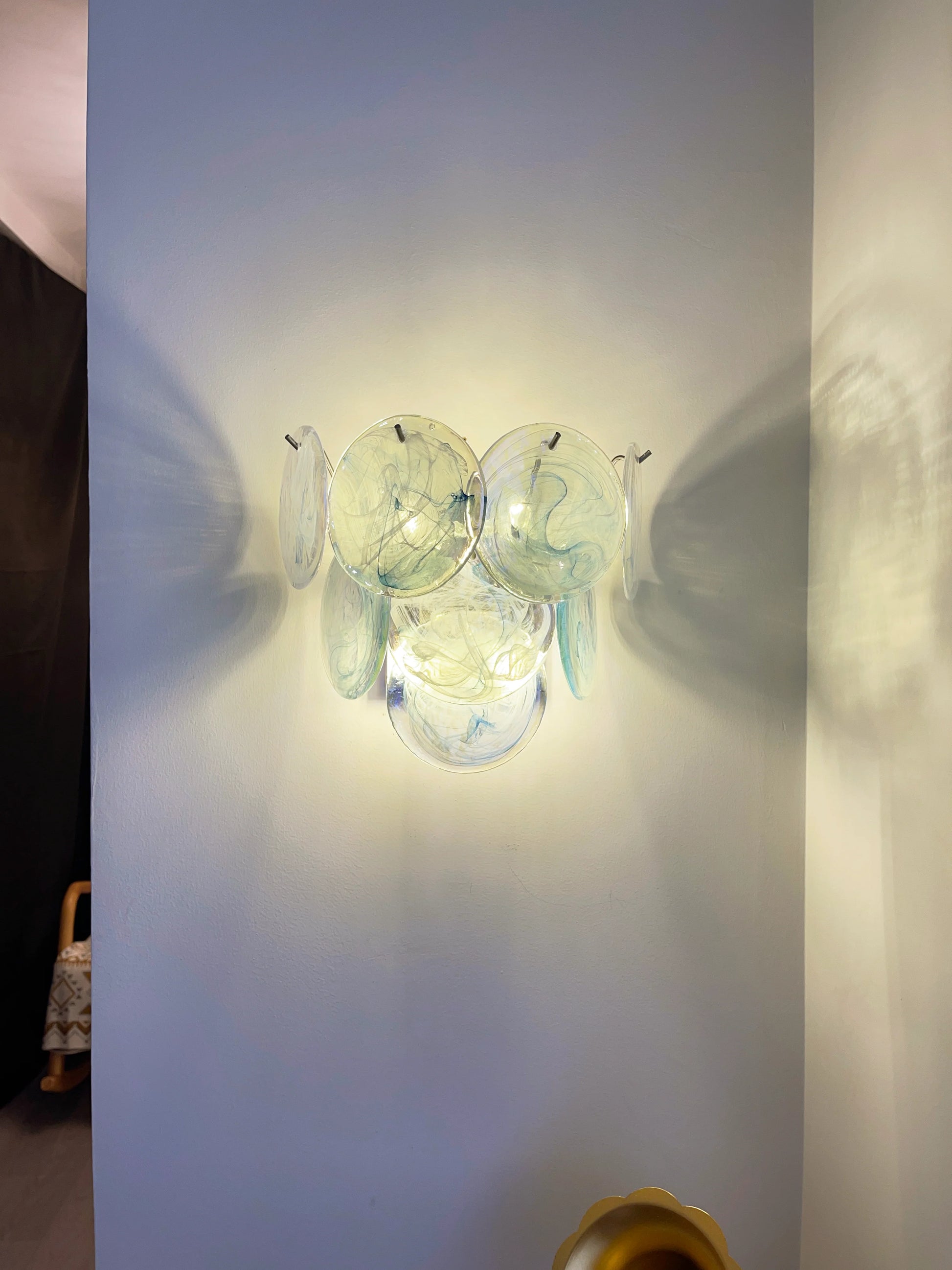 Blue Vintage Murano Glass Wall Lamp - Nuvé