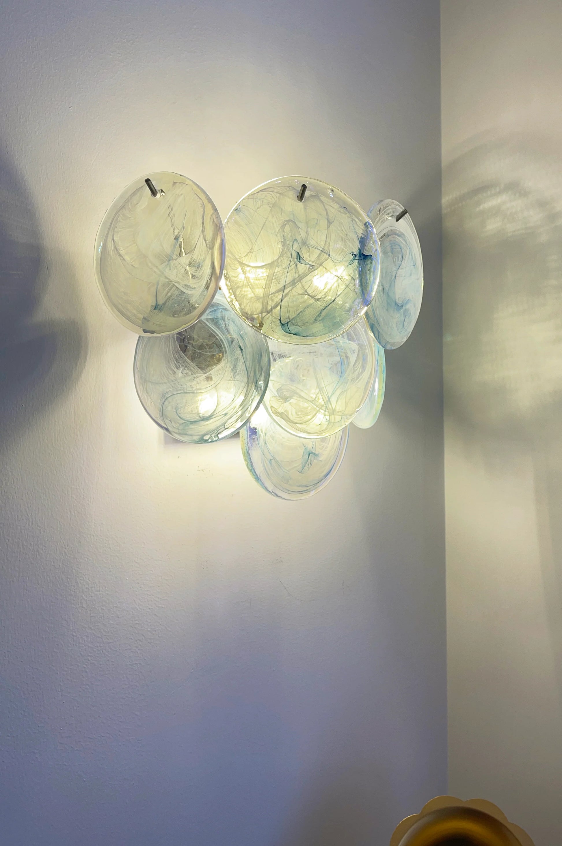 Blue Vintage Murano Glass Wall Lamp - Nuvé
