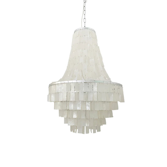 Boho Tiered Capiz Chandelier - Nuvé
