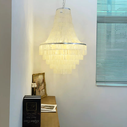 Boho Tiered Capiz Chandelier - Nuvé