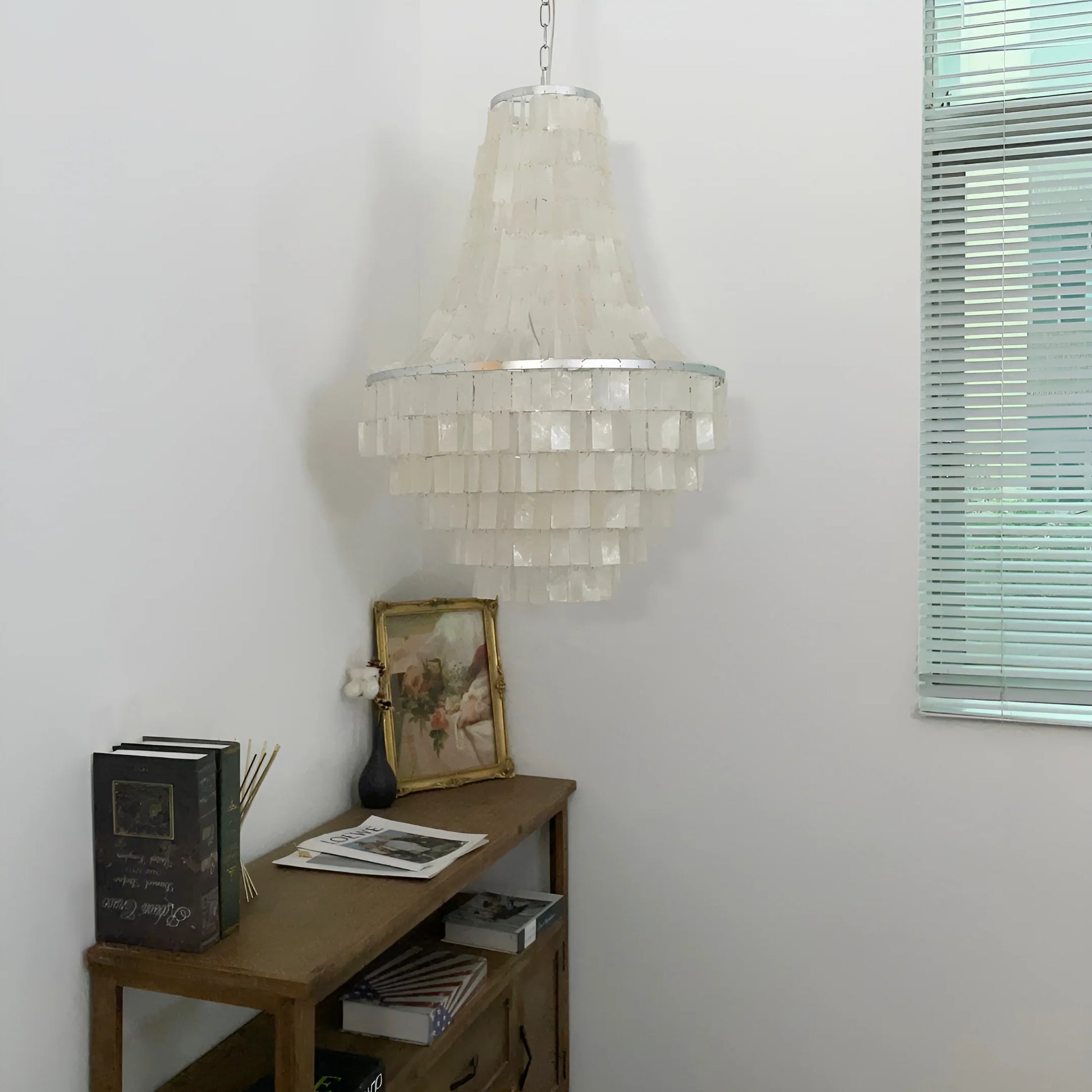 Boho Tiered Capiz Chandelier - Nuvé