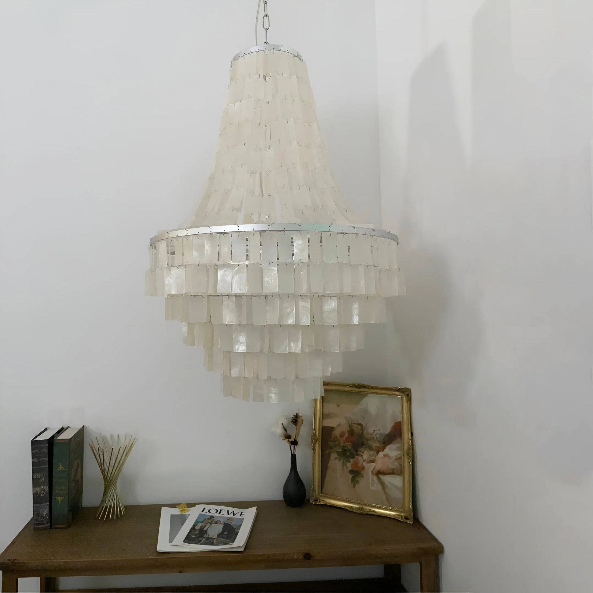 Boho Tiered Capiz Chandelier - Nuvé