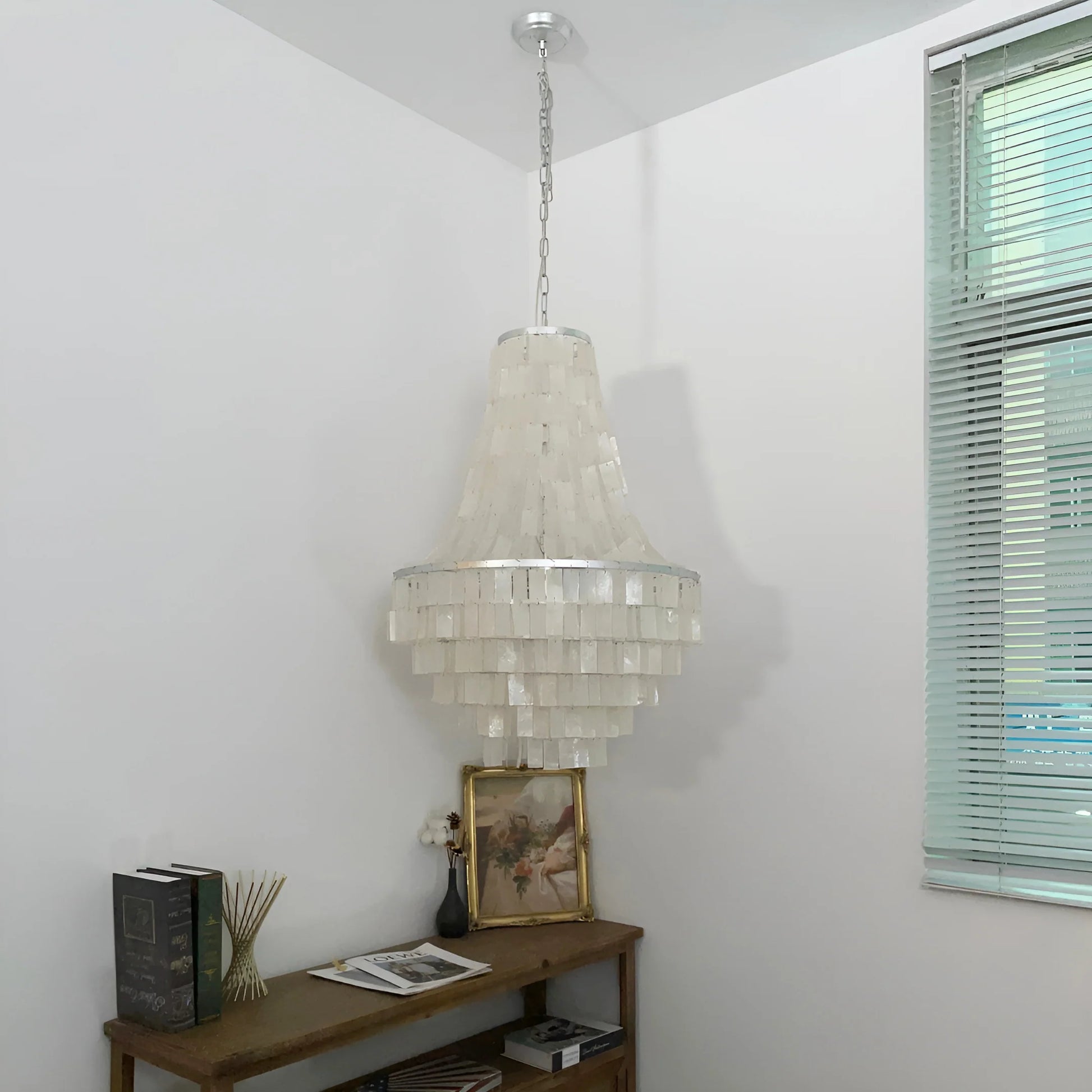 Boho Tiered Capiz Chandelier - Nuvé