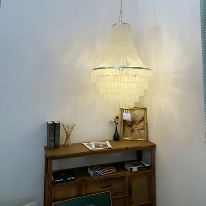 Boho Tiered Capiz Chandelier - Nuvé