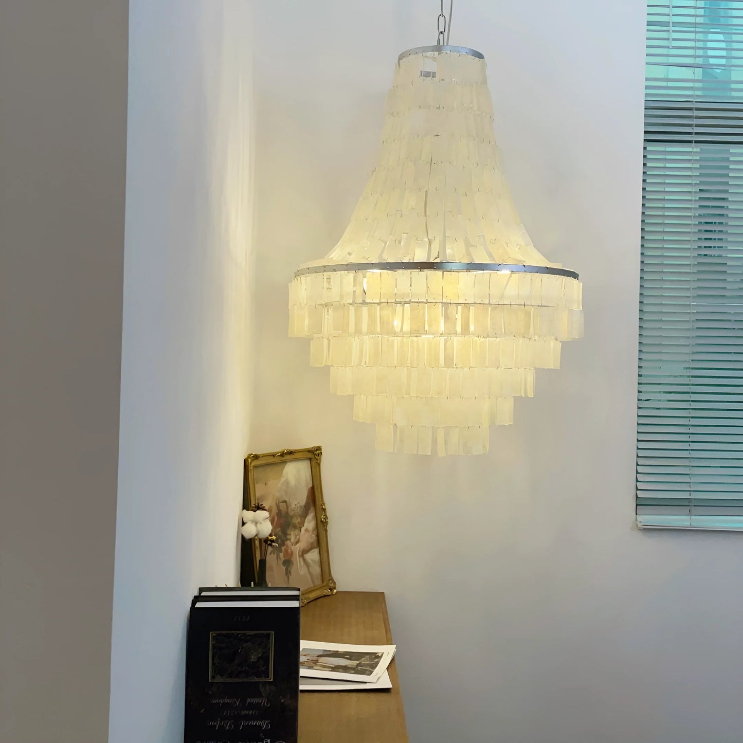Boho Tiered Capiz Chandelier - Nuvé