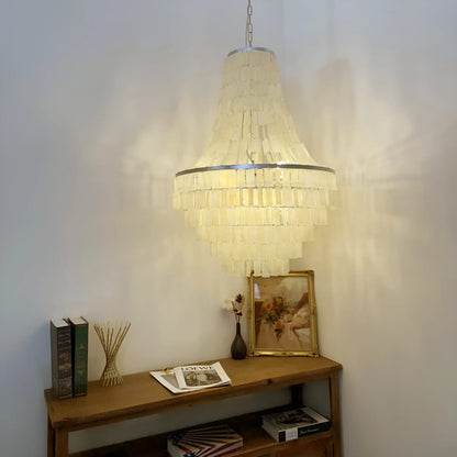 Boho Tiered Capiz Chandelier - Nuvé