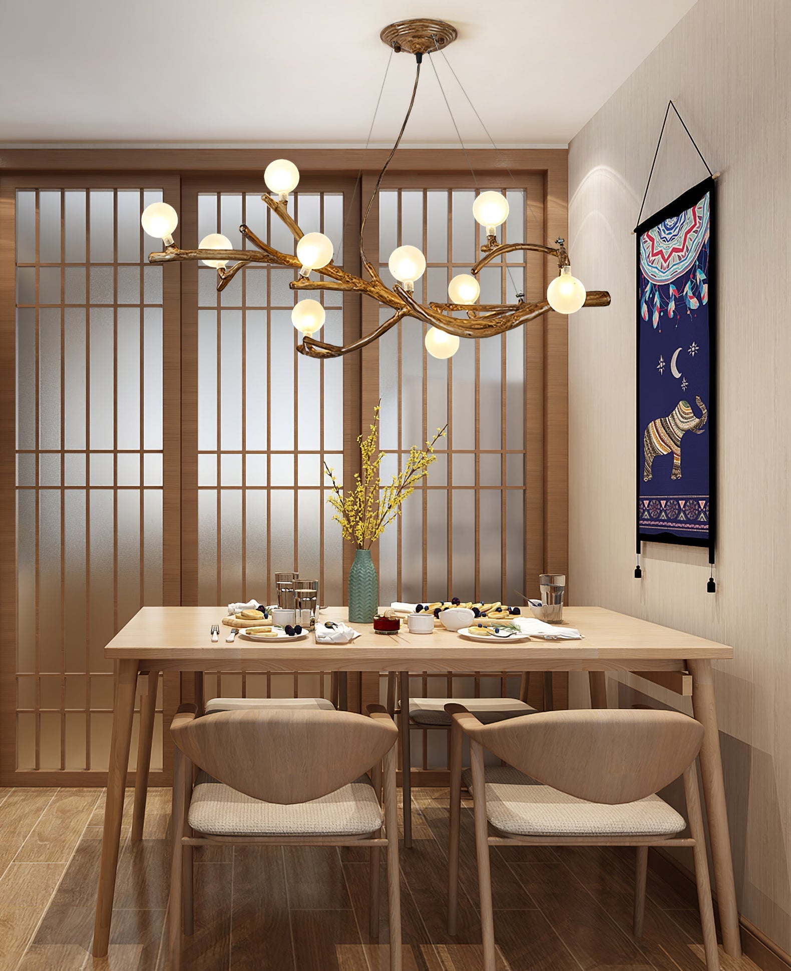 Boho Tree Branch Chandelier - Nuvé