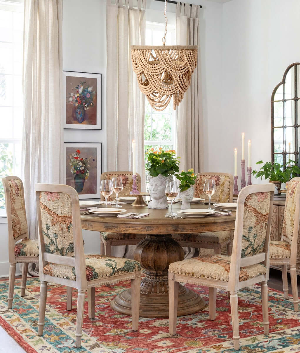 Boho Wood Beaded Chandelier - Nuvé