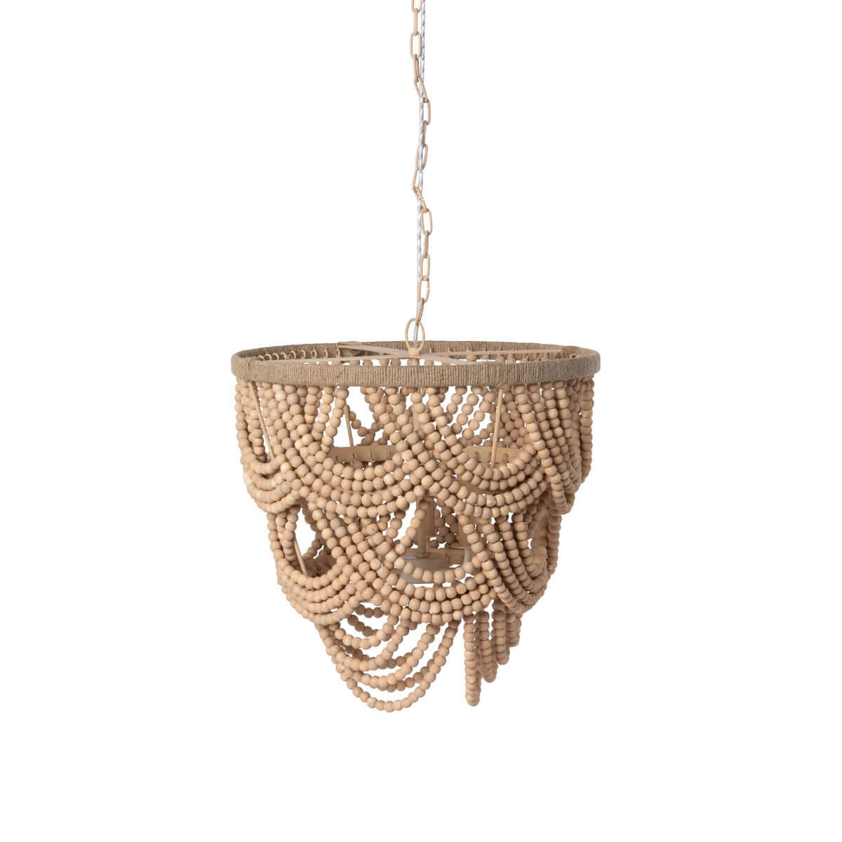 Boho Wood Beaded Chandelier - Nuvé