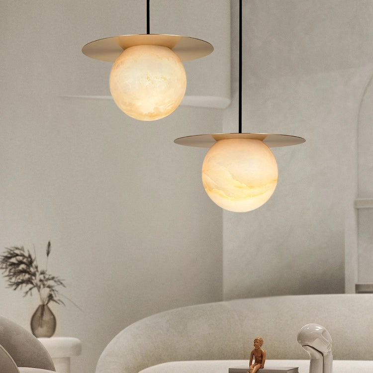 Borra Round Alabaster Pendant Light - Nuvé