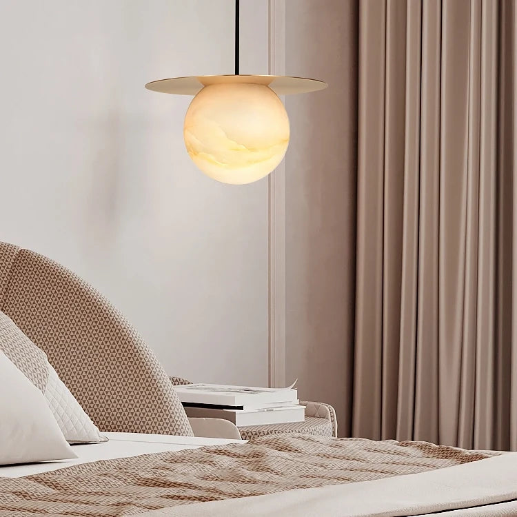 Saturn Round Alabaster Pendant Light