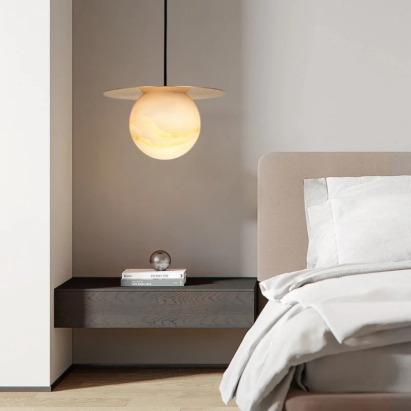 Borra Round Alabaster Pendant Light - Nuvé