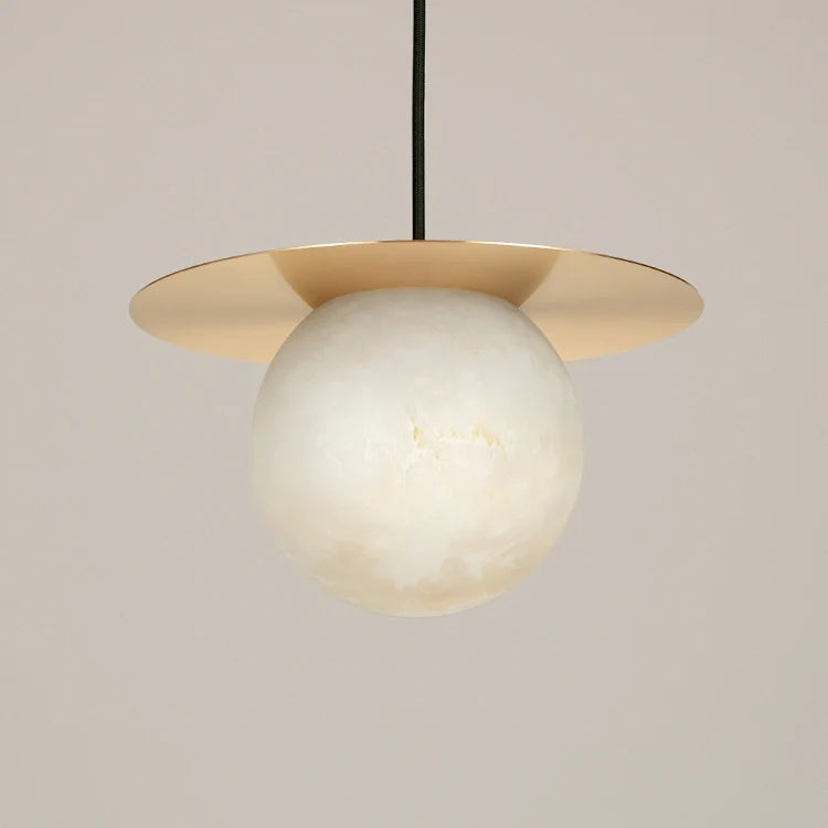 Saturn Round Alabaster Pendant Light