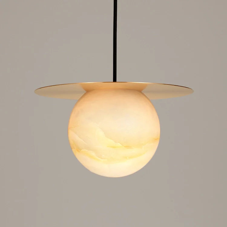 Borra Round Alabaster Pendant Light - Nuvé