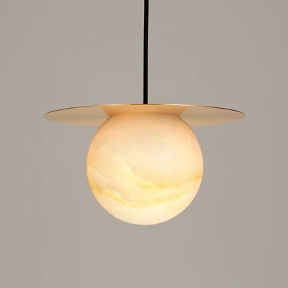 Borra Round Alabaster Pendant Light - Nuvé