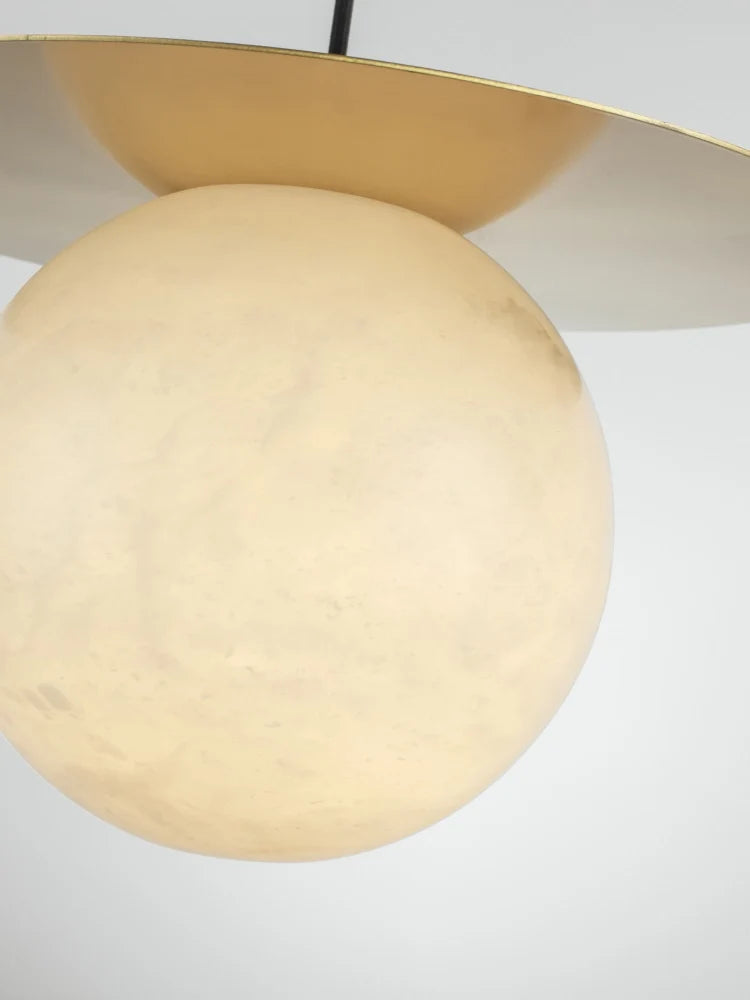 Saturn Round Alabaster Pendant Light