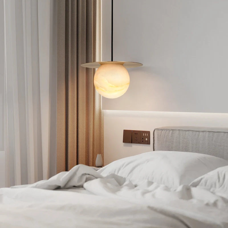 Borra Round Alabaster Pendant Light - Nuvé