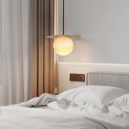 Saturn Round Alabaster Pendant Light