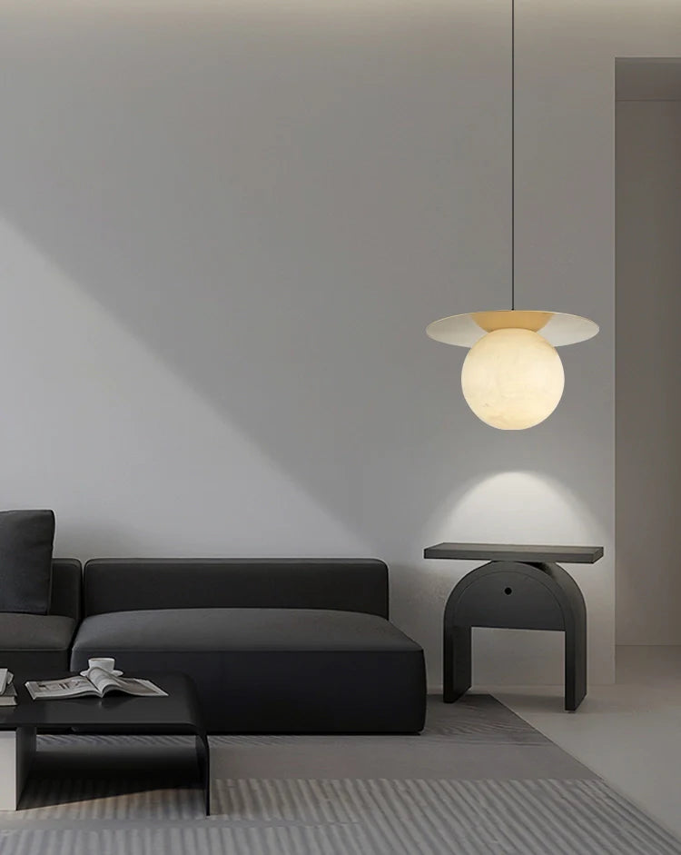 Borra Round Alabaster Pendant Light - Nuvé