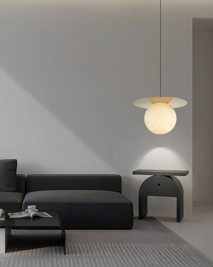 Borra Round Alabaster Pendant Light - Nuvé