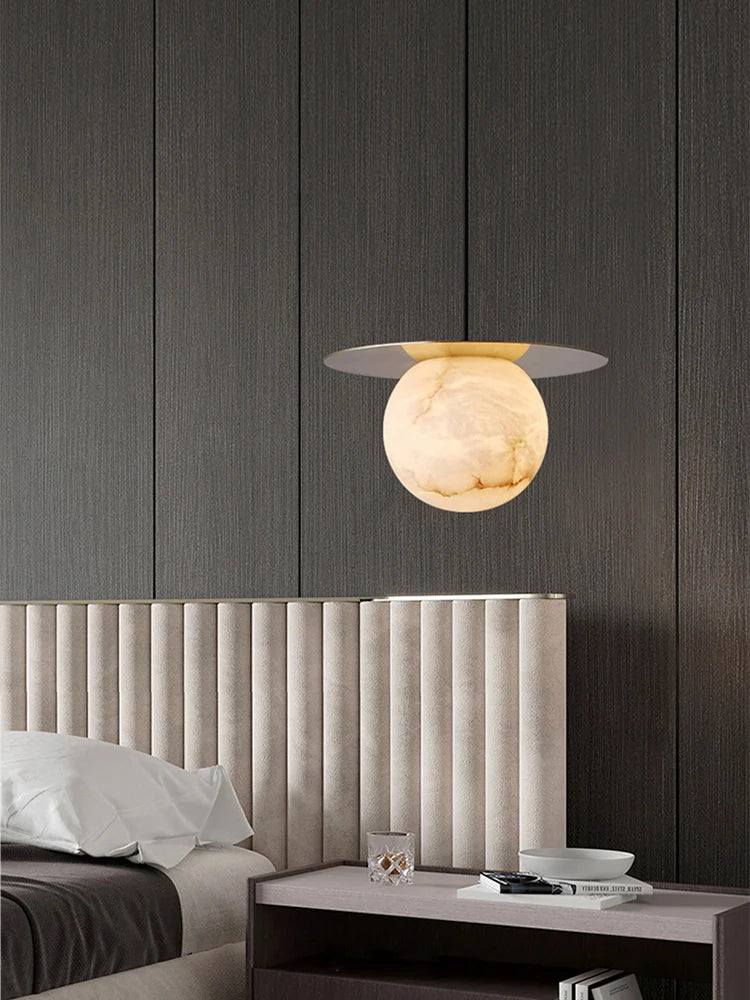 Borra Round Alabaster Pendant Light - Nuvé