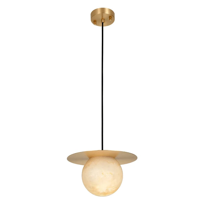 Saturn Round Alabaster Pendant Light