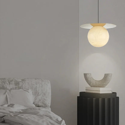 Borra Round Alabaster Pendant Light - Nuvé