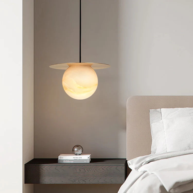Borra Round Alabaster Pendant Light - Nuvé