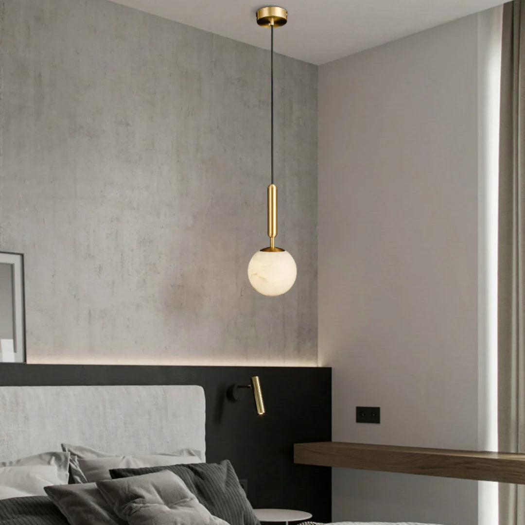 Bosso Brass Alabaster Pendant Lamp - Nuvé
