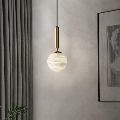 Bosso Brass Alabaster Pendant Lamp - Nuvé