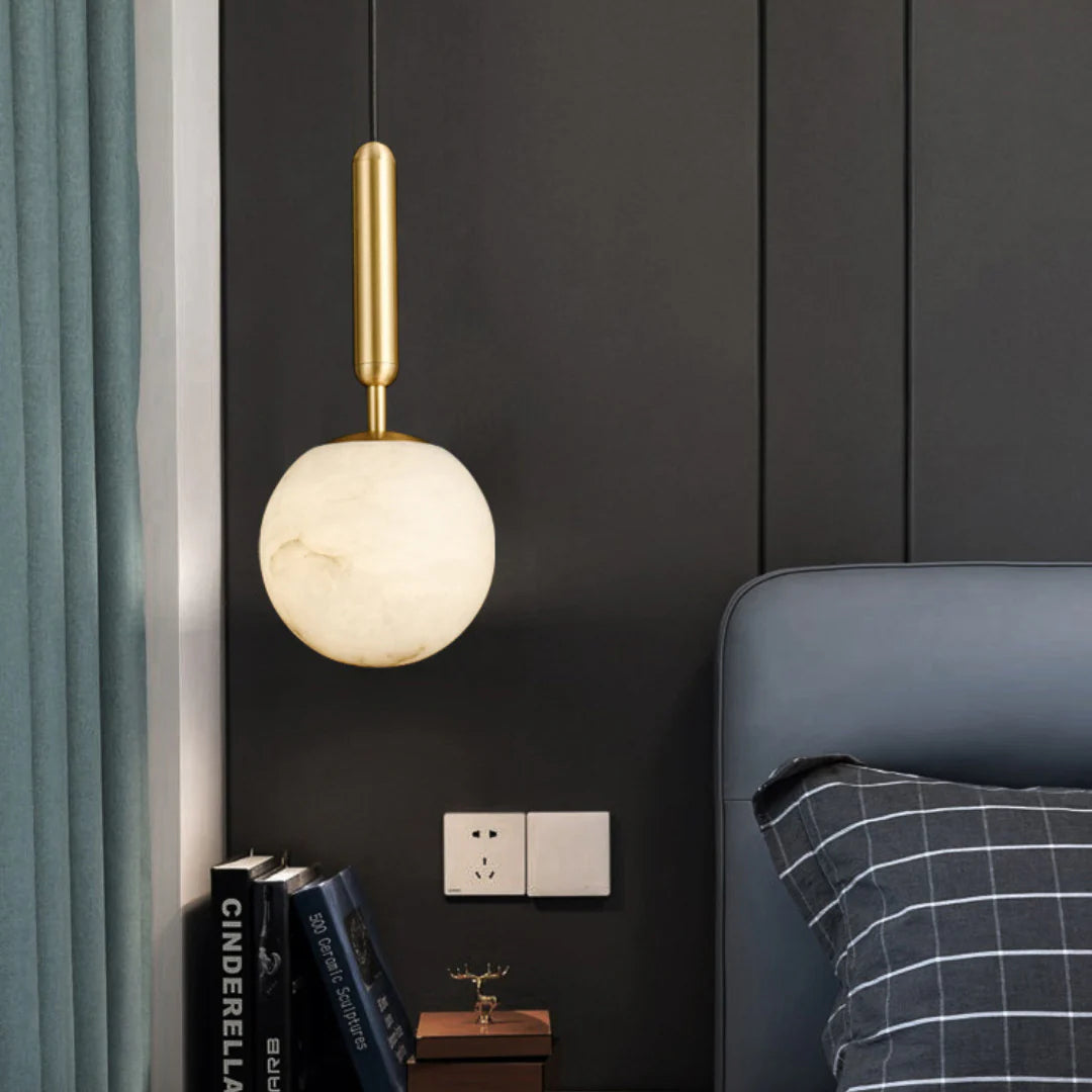 Bosso Brass Alabaster Pendant Lamp - Nuvé