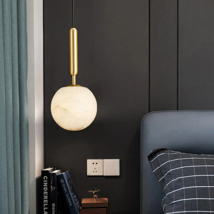 Bosso Brass Alabaster Pendant Lamp - Nuvé