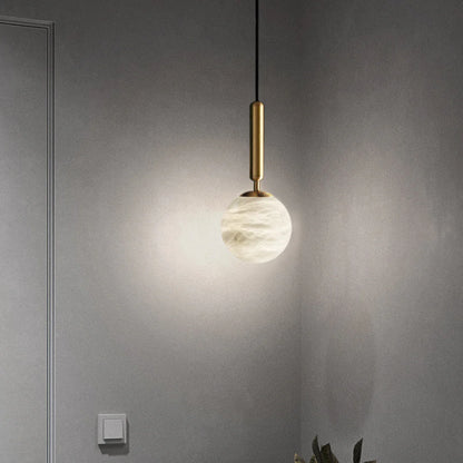 Bosso Brass Alabaster Pendant Lamp - Nuvé