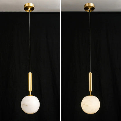 Bosso Brass Alabaster Pendant Lamp - Nuvé