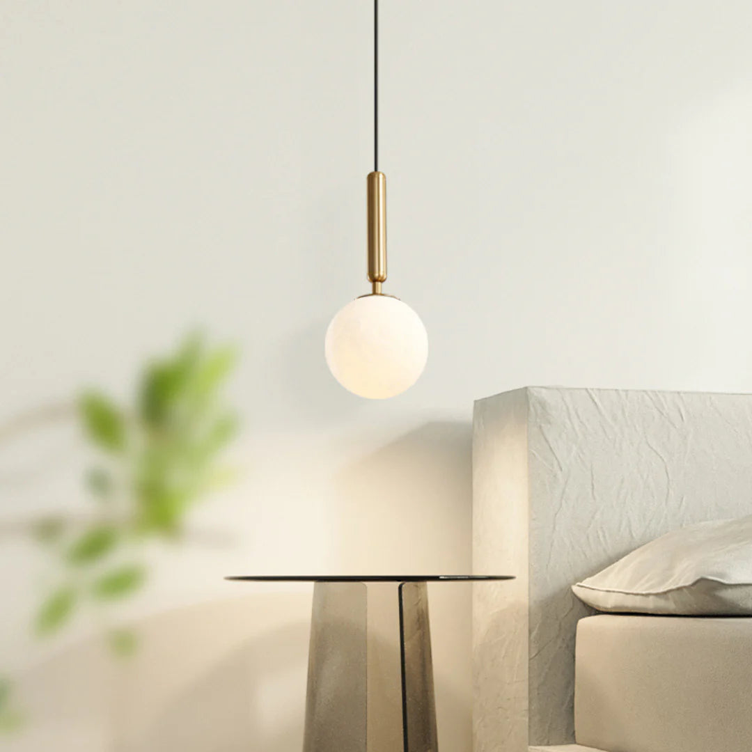Bosso Brass Alabaster Pendant Lamp - Nuvé