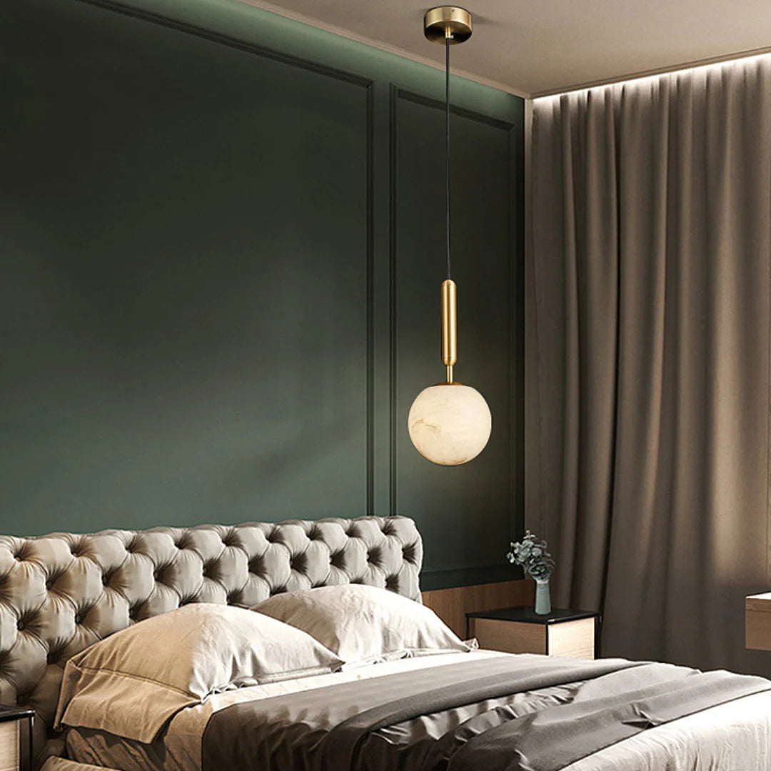 Bosso Brass Alabaster Pendant Lamp - Nuvé