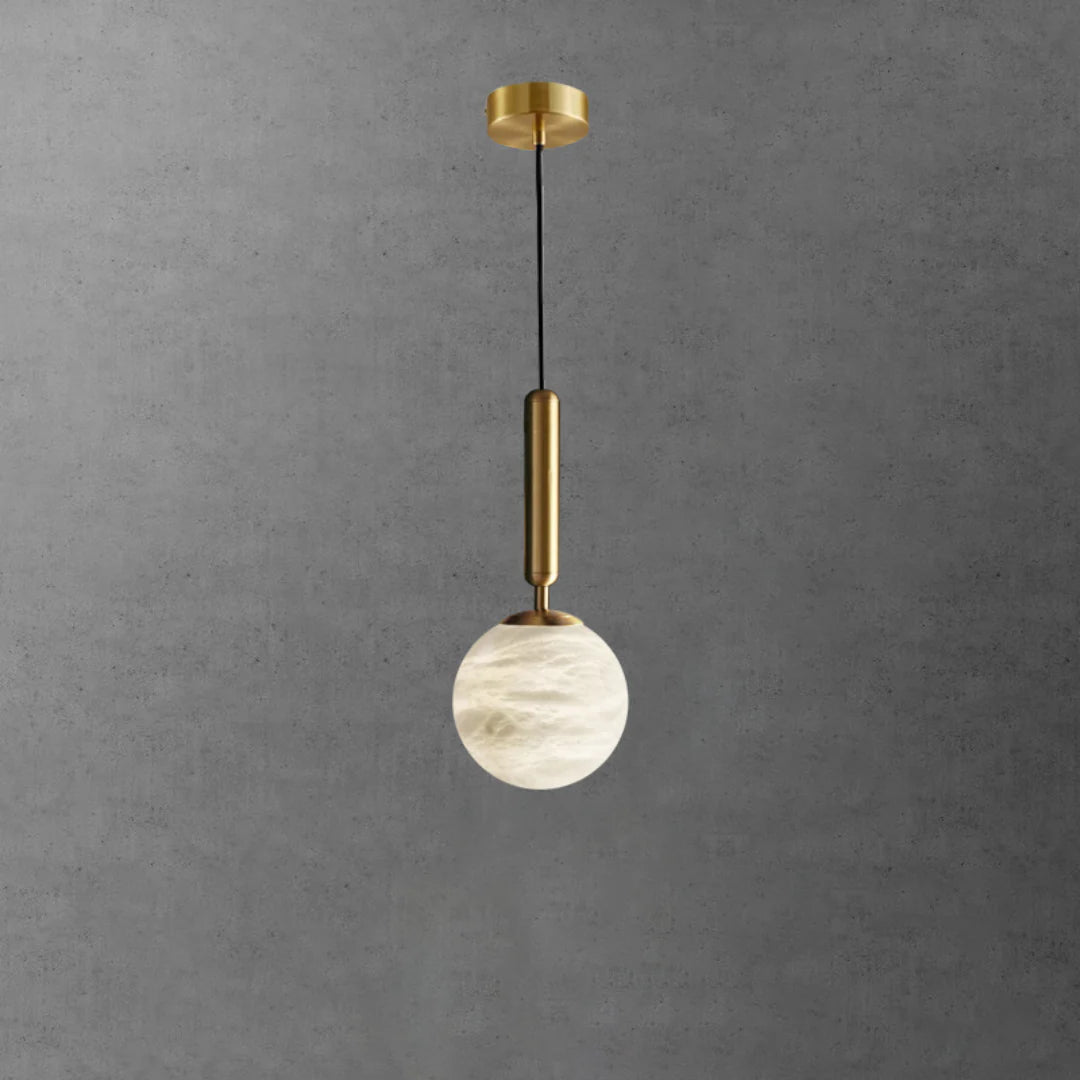 Bosso Brass Alabaster Pendant Lamp - Nuvé