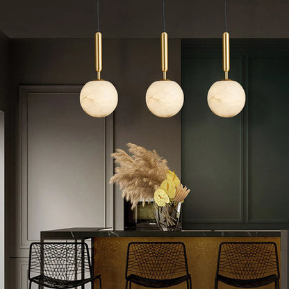 Bosso Brass Alabaster Pendant Lamp - Nuvé