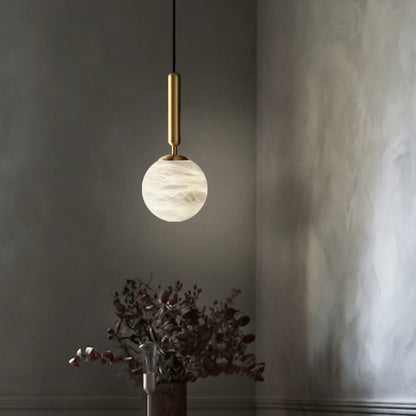 Bosso Brass Alabaster Pendant Lamp - Nuvé