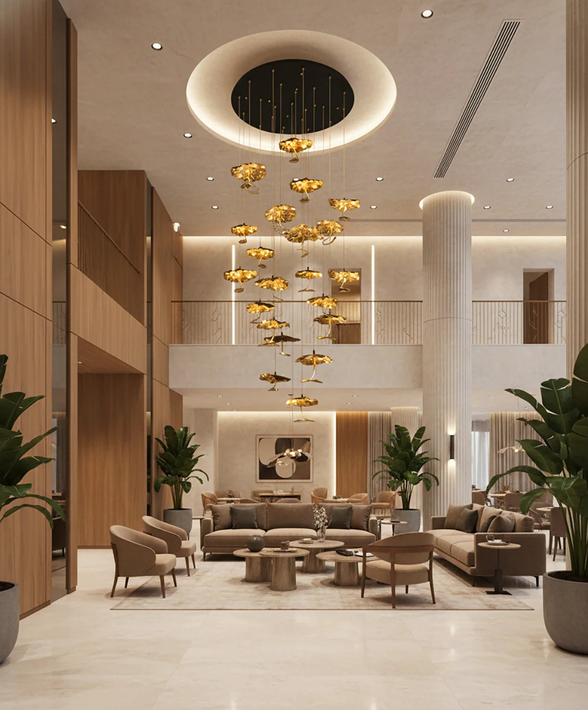 Brass Aviary Constellation Chandelier by korewolamp with intricate bird-shaped metal design hanging from a brass frame