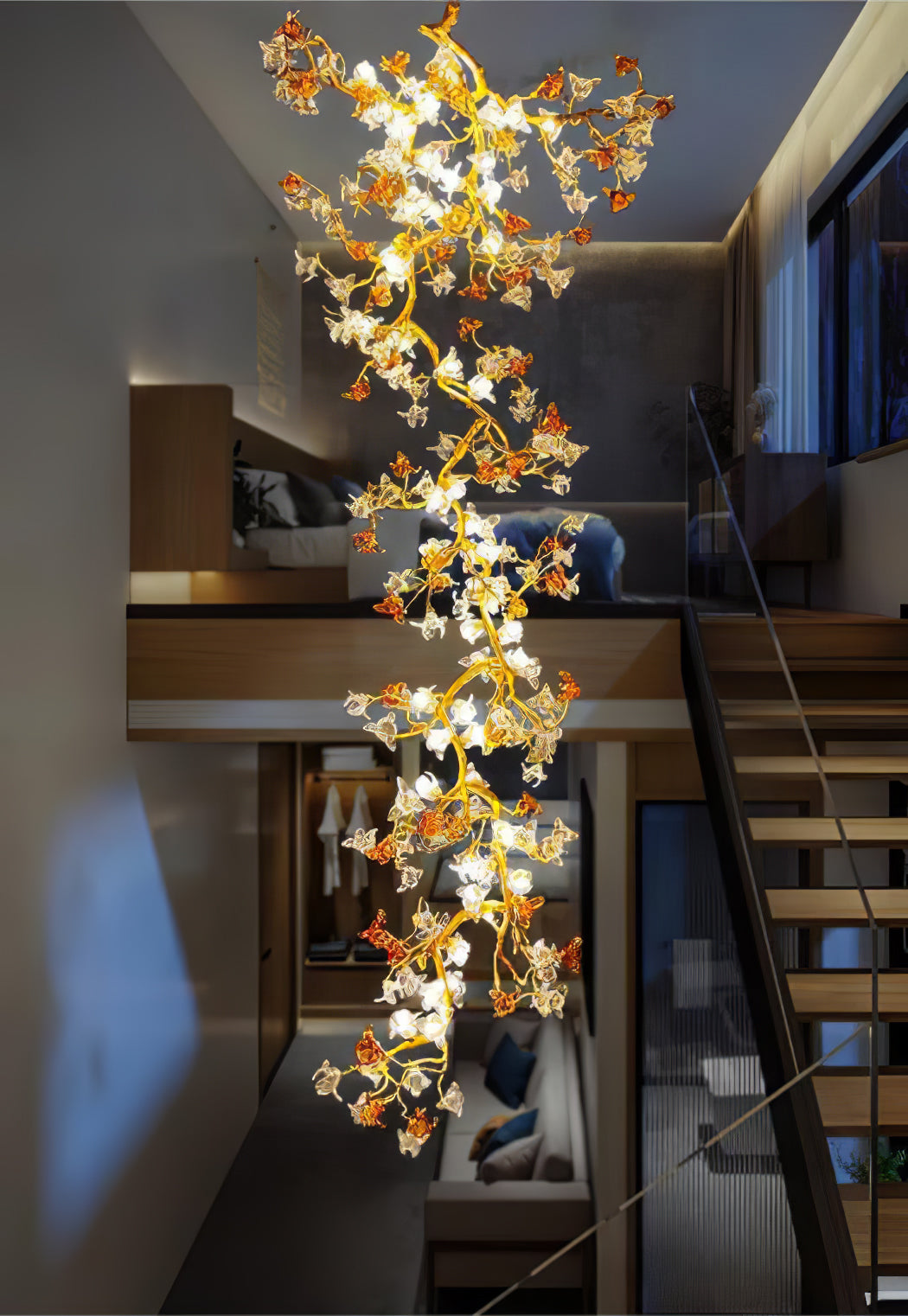 Brass Maple Branch Chandelier - Nuvé