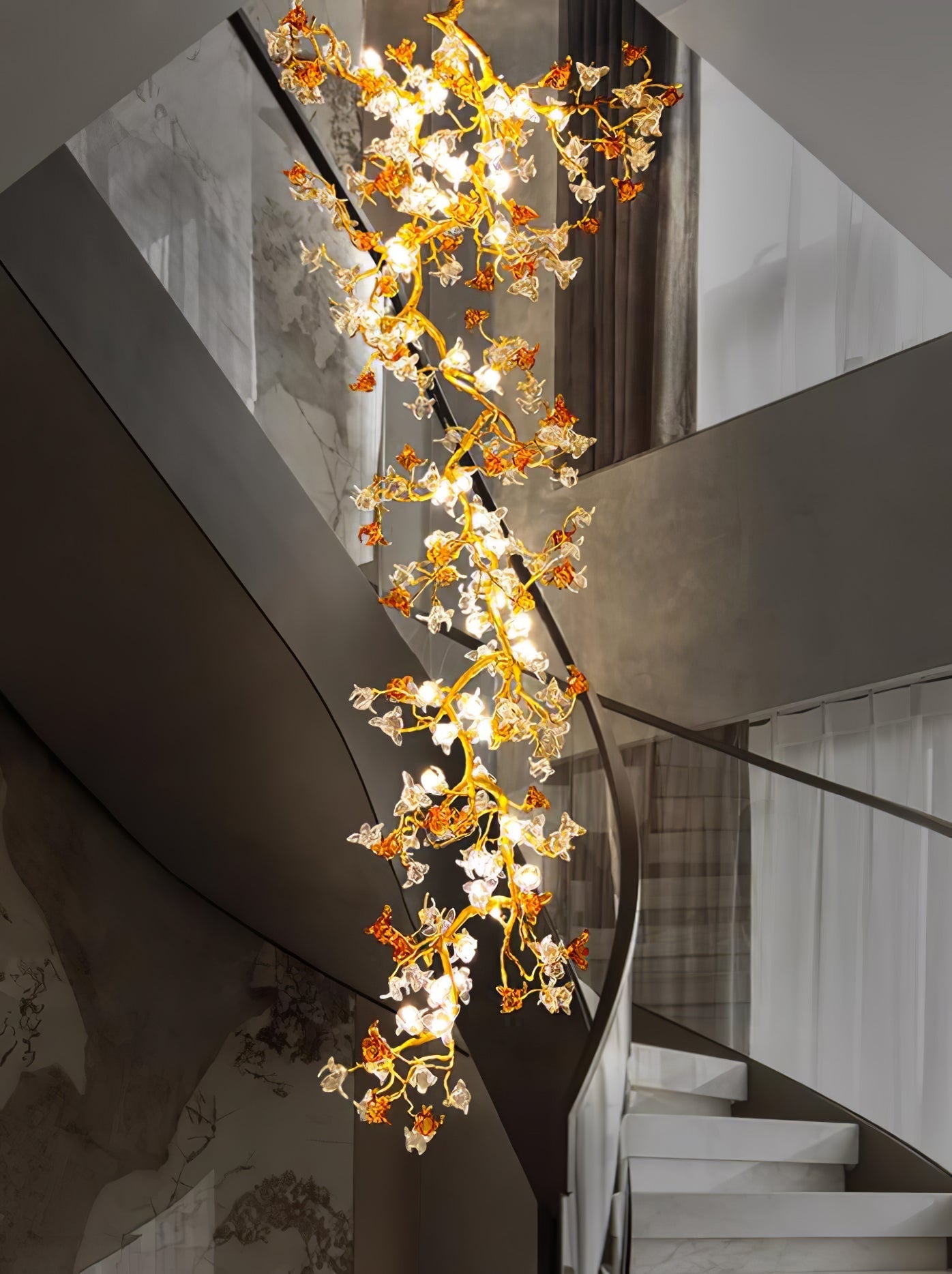Brass Maple Branch Chandelier - Nuvé