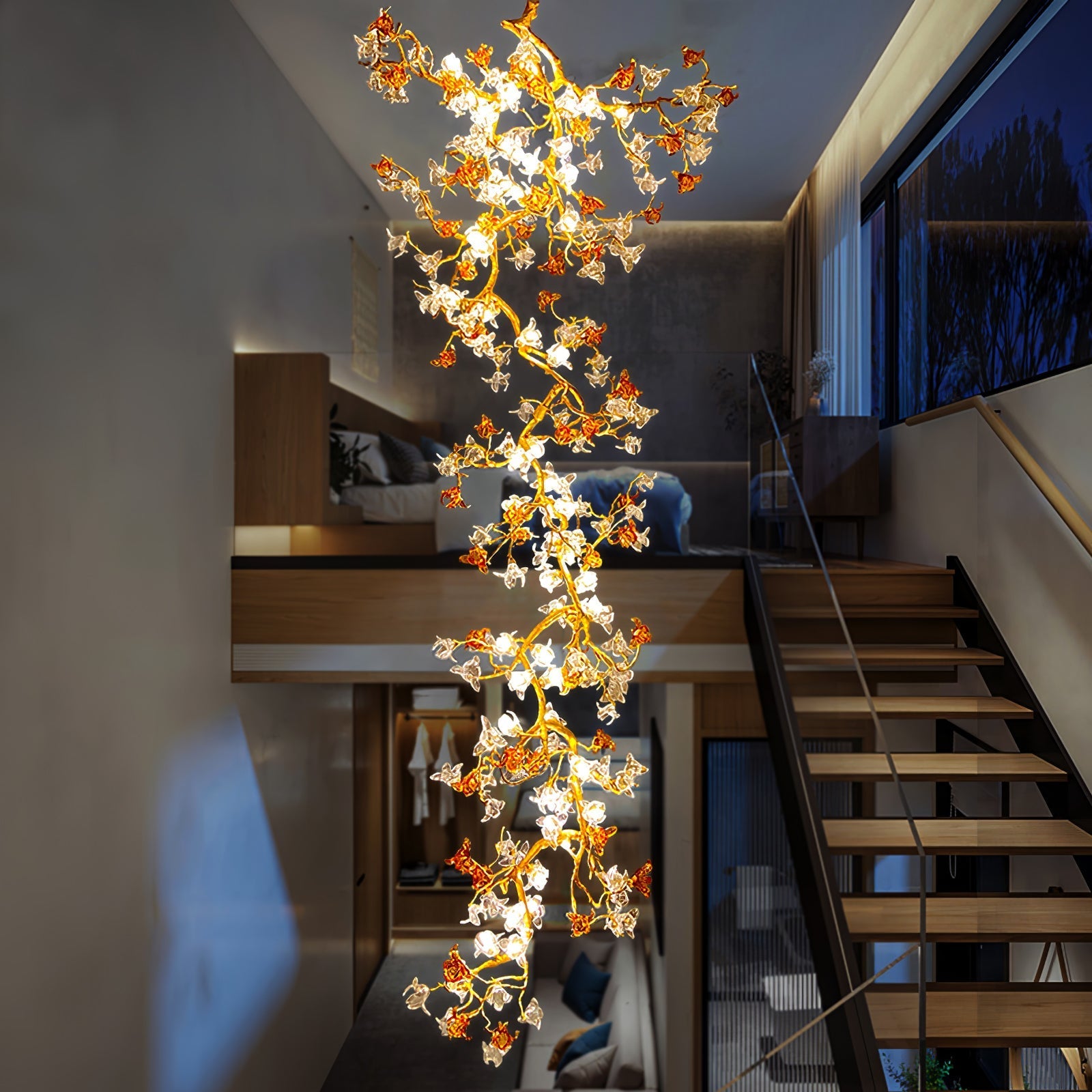 Brass Maple Branch Chandelier - Nuvé