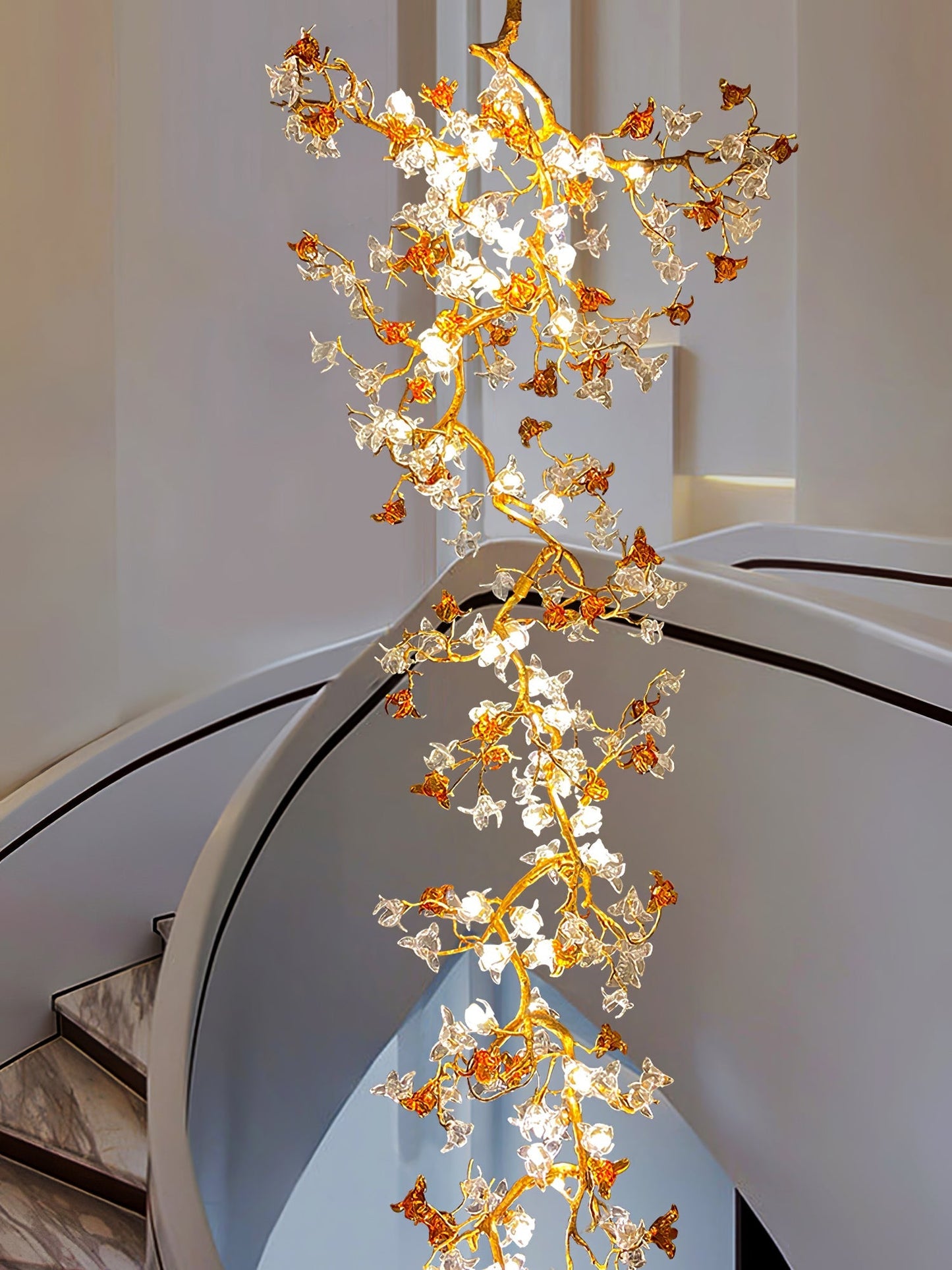 Brass Maple Branch Chandelier - Nuvé