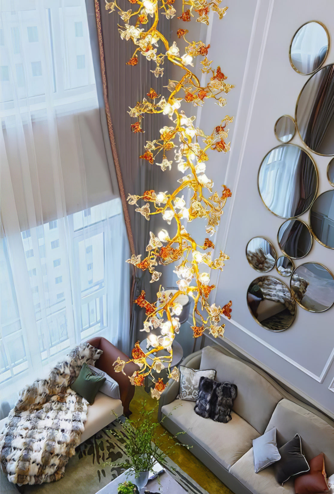 Brass Maple Branch Chandelier - Nuvé