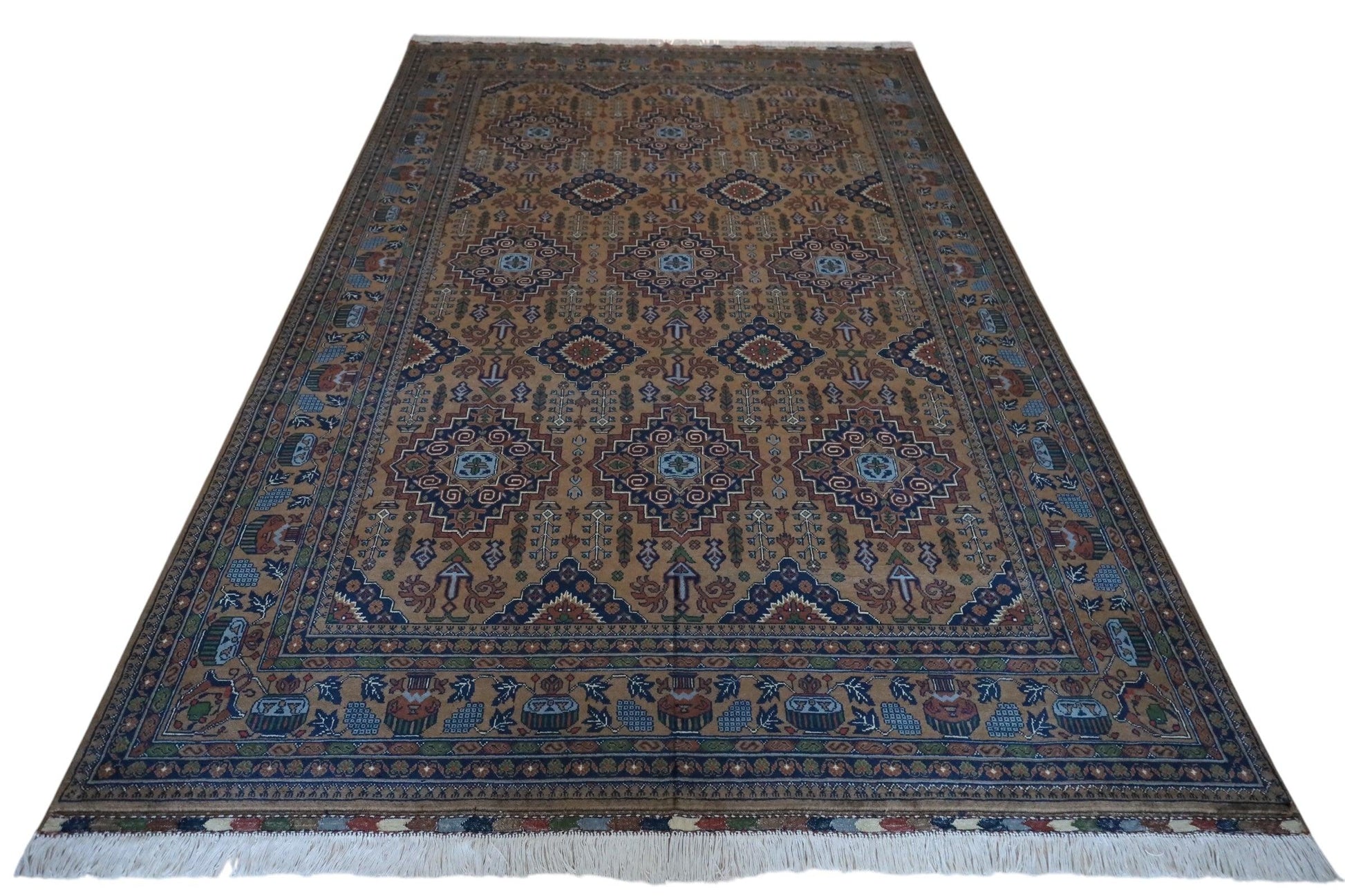 Hand-Knotted Zerkhaki Afghan Wool Area Rug – 6'7" x 9'7" | Rich Brown Tones, Durable Craftsmanship - Nuvé