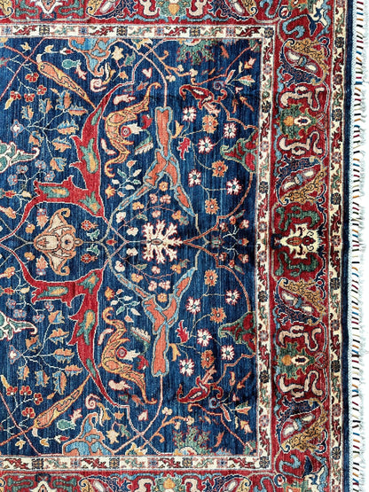 Hand-Knotted Afghani Bidjar Ghazni Wool Rug – 6'7" x 9'10" – Elegant Floral Design - Nuvé
