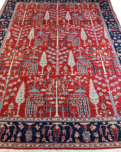 Handwoven Soumak Multicolor Wool Area Rug – 8’ x 10’ - Nuvé